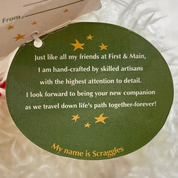 First & Main Scraggles 11" Teddy Bear Plush Stuffed Toy White Tags Attached - Picture 10 of 12